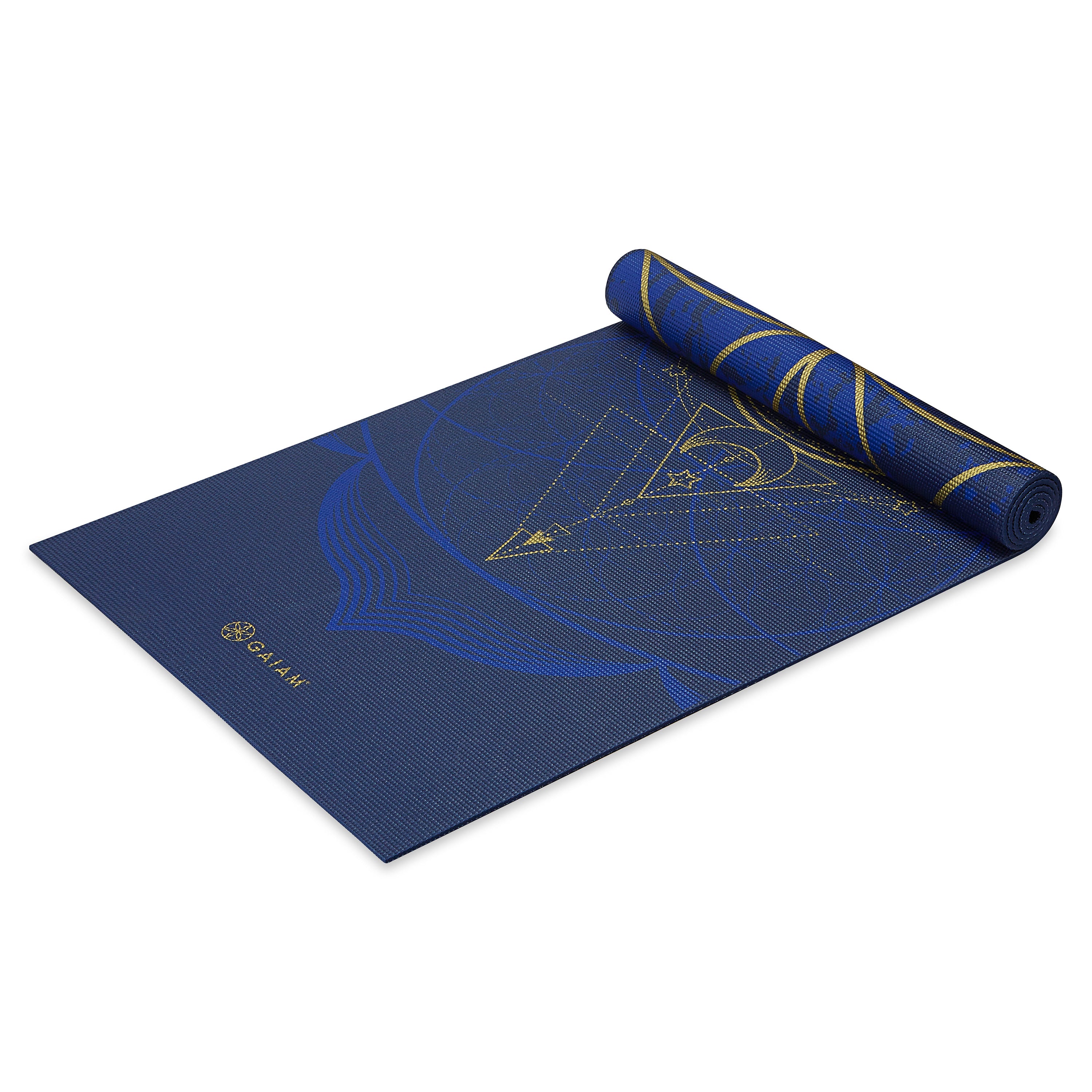 Reversible Metallic Sun & Moon Yoga Mat (6mm) angled