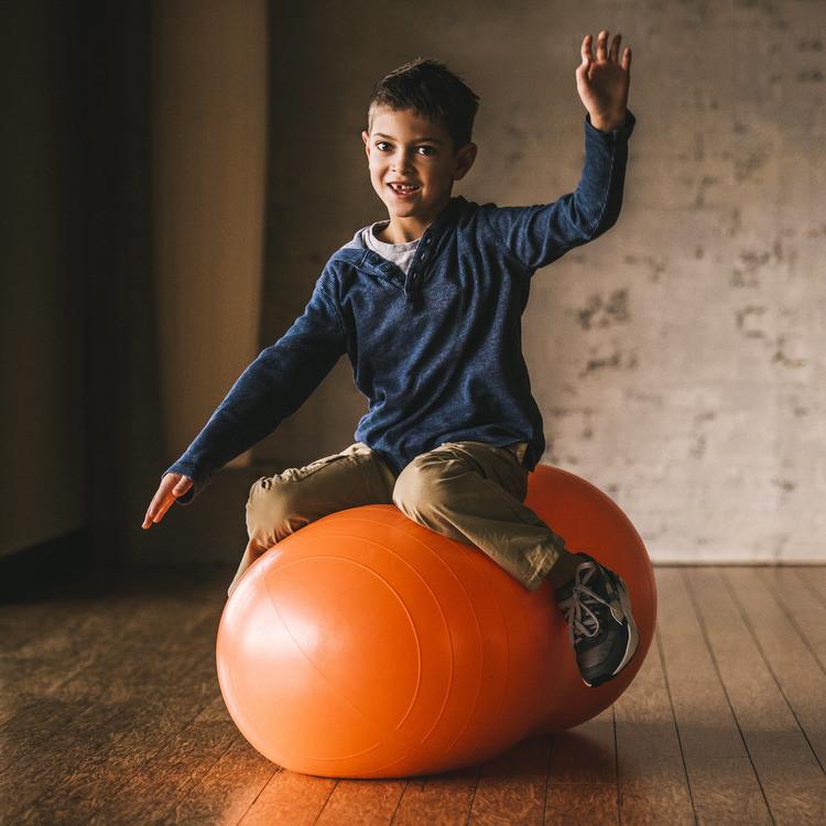 Balancing on the Kids Peanut Ball